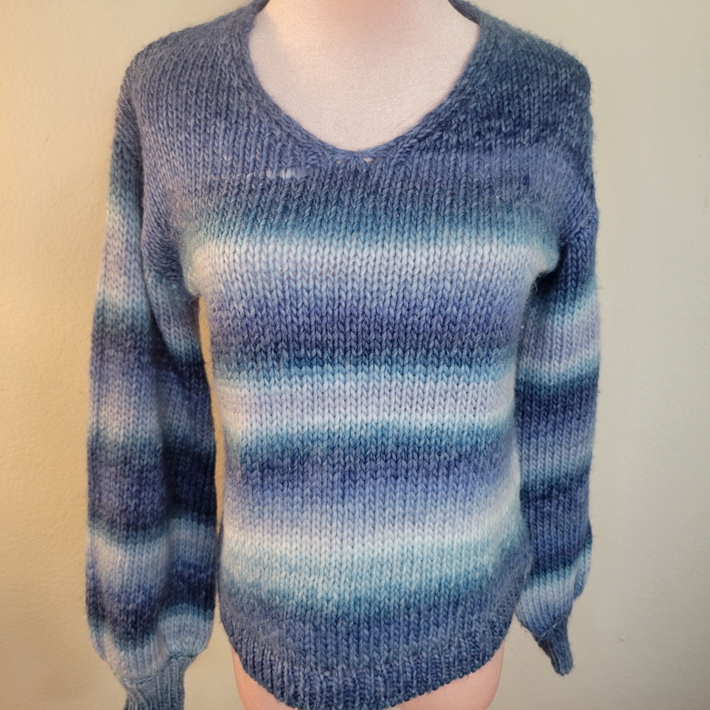 Halogen Blue Ombre V-Neck Sweater